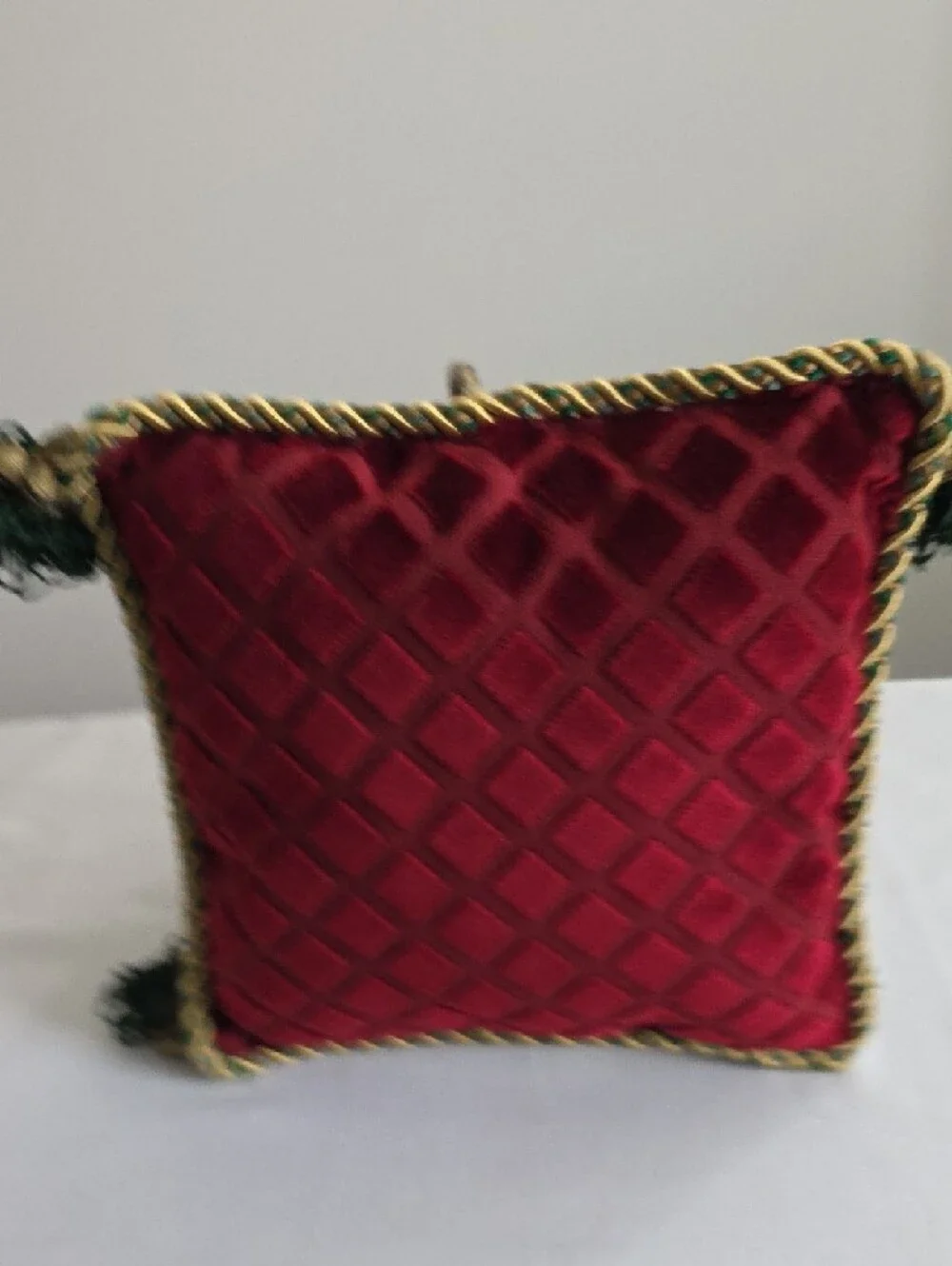 Handmade Plush Patterned Dog Accent Pillow Home Decor Festive Conversation Piece